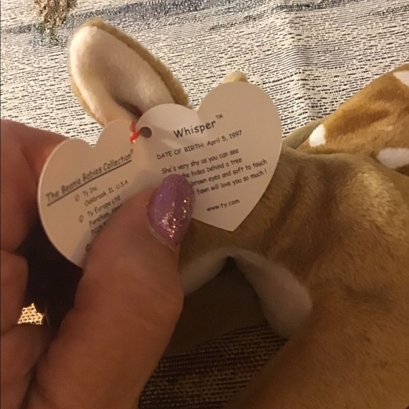 TY beanie baby DEER Whisper dob 4/5/97 hang tag on very cute clean bagged - Picture 5 of 11